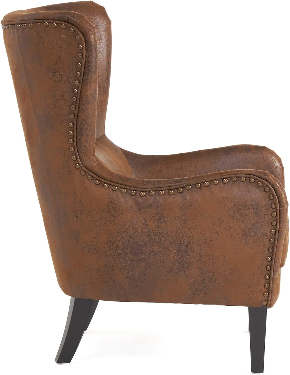 Mid-Century Modern Wingback Chairs Set of 2, Accent Club Chair with Nailhead ...