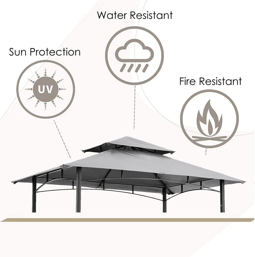 Grill Gazebo Replacement Canopy Roof – Hugline 5x8 Outdoor Grill Shelter Cano...