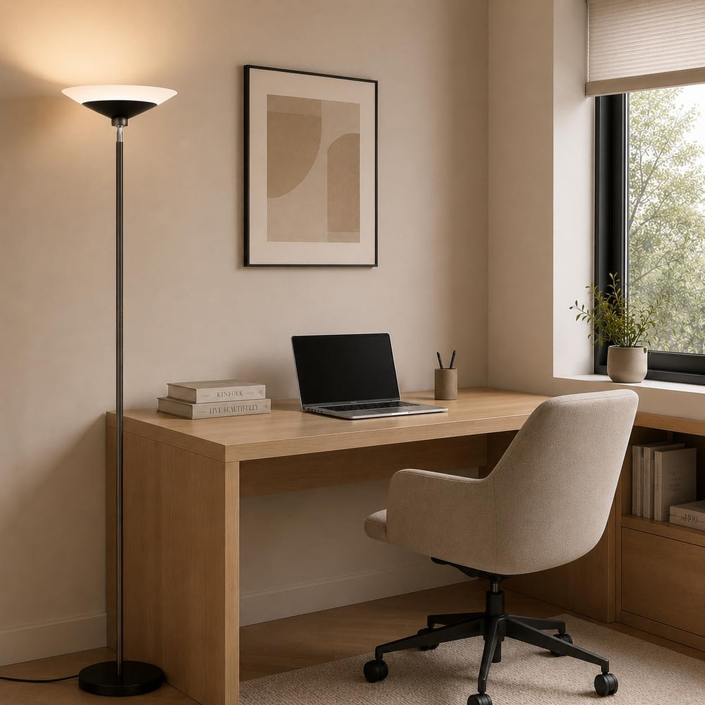 SIBRILLE Torchiere Floor Lamp - 72" Tall LED Standing Lamp with Remote/B...