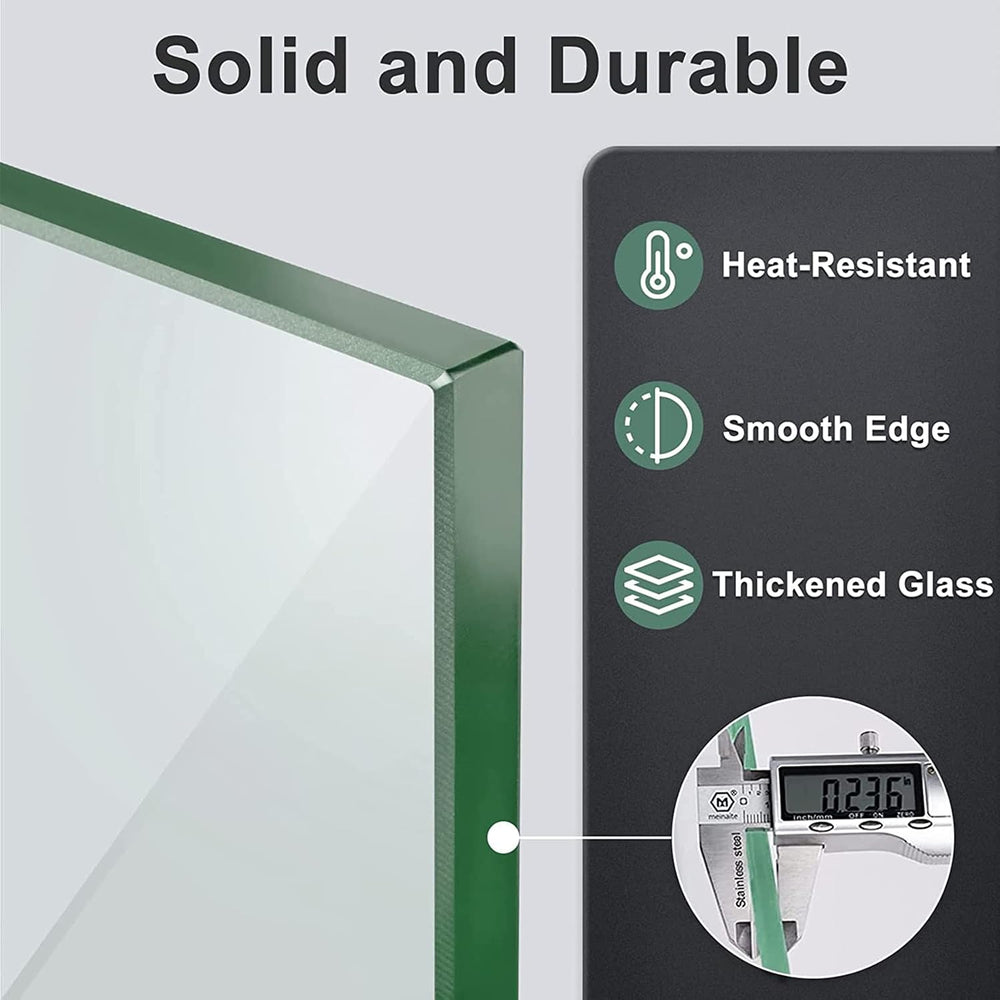 GASPRO 15" x 15" x 6" Fire Pit Glass Wind Guard, Tempered Glas...