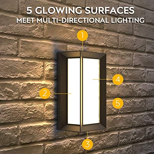 Sytmhoe Outdoor Wall-Porch-Light, Modern Exterior LED Wall Sconce,24W-Led Mat...