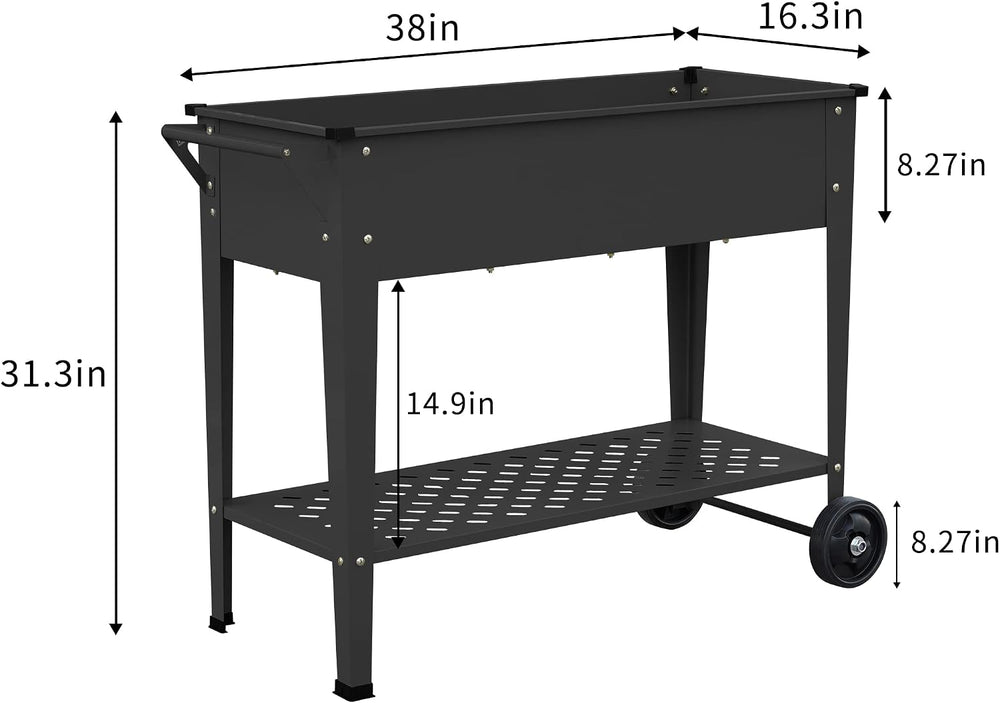 Raised Planter Box Outdoor with Legs Elevated Raised Garden Bed with Wheels F...