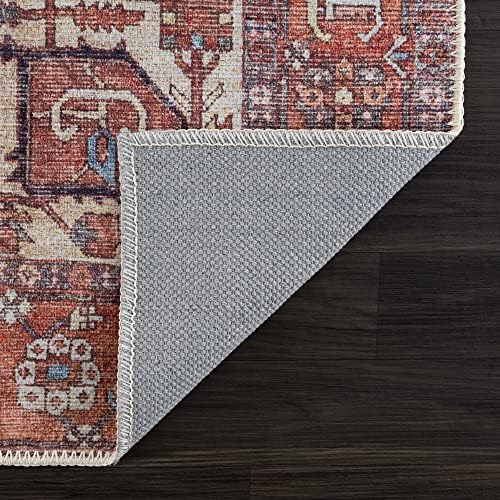 Bloom Rugs Washable Non-Slip 10x14 Rug - Red/Orange/Beige Traditional Orienta...