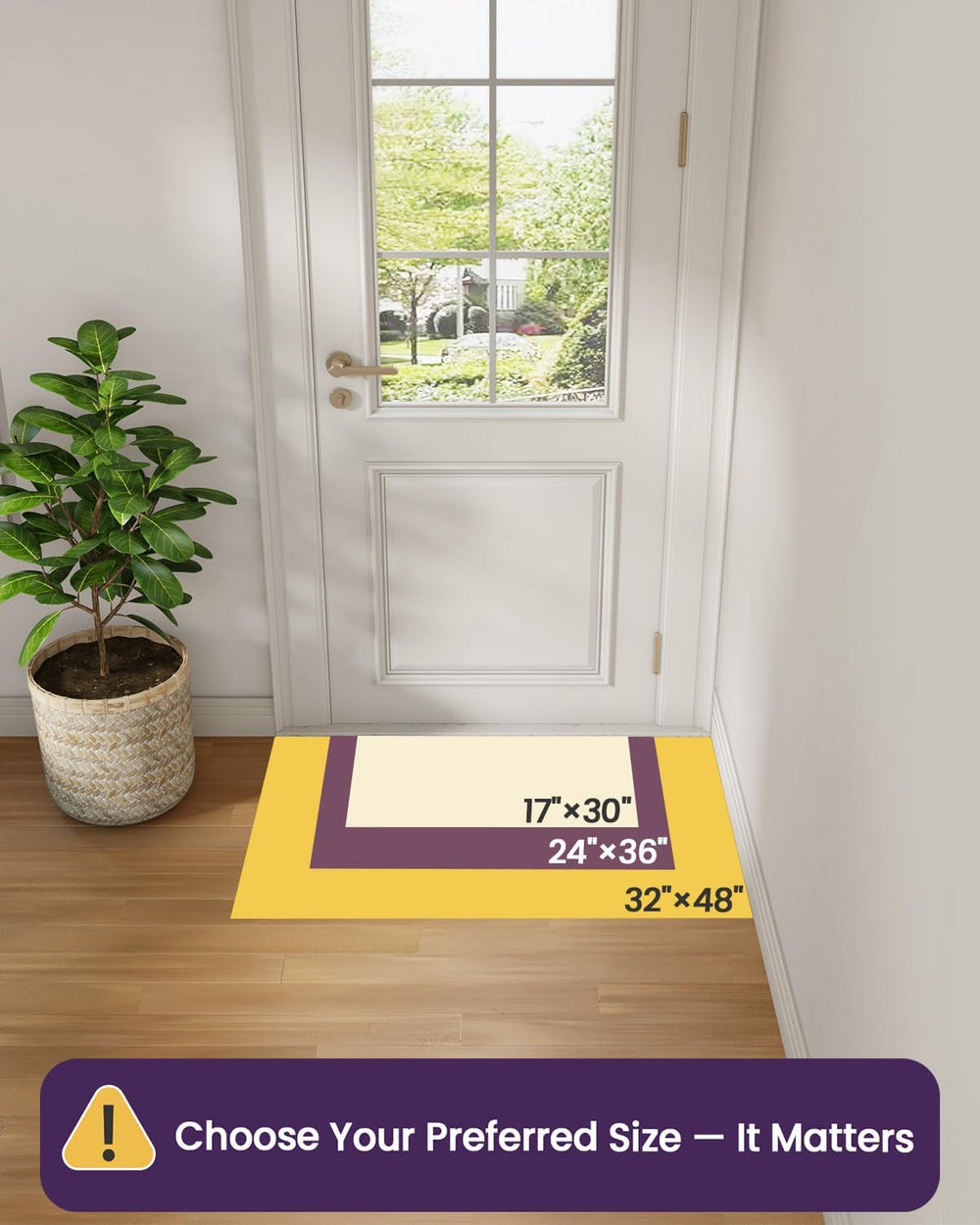 DEXI Ultra Thin Indoor Door Mat 24x36, Entrance Doormats, Beige