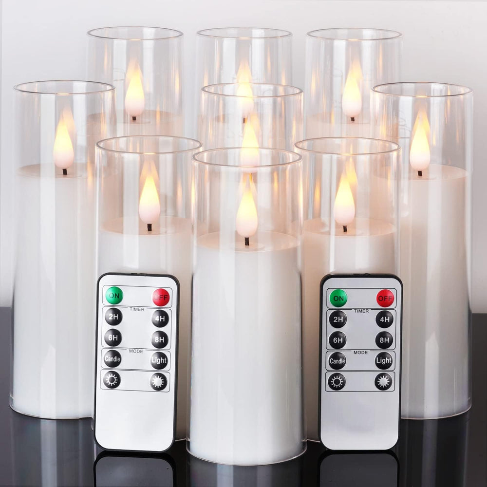 Amagic Magic Pure White Flameless Candles, Battery Operated Candles, Acrylic ...