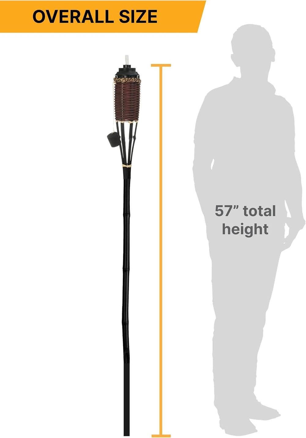 Backyadda Bamboo Torches for Outside, Compatible with All Tiki Torches Fuels,...