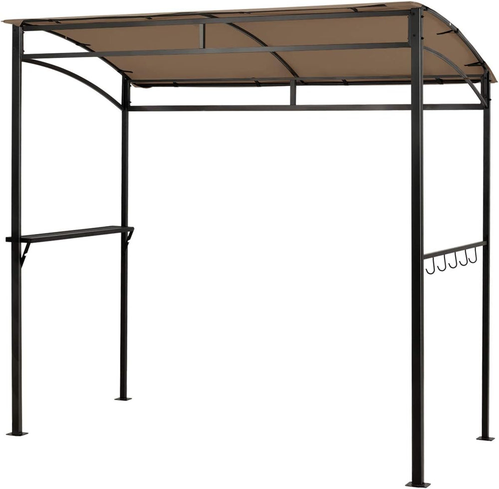 Tangkula 7ft Patio Grill Gazebo with Serving Shelf and Storage Hooks,Coffee