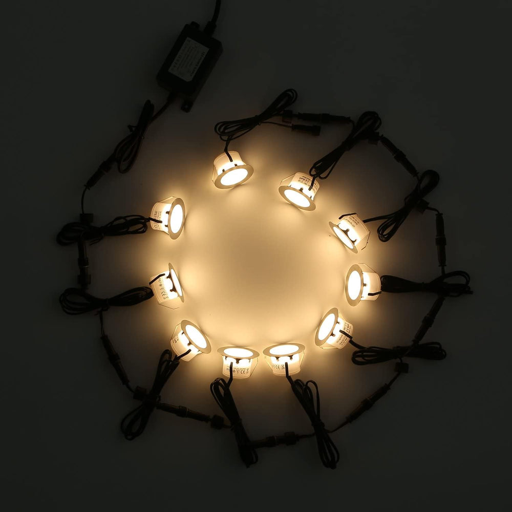 LED Outdoor Deck Lights Kits, Φ1.77in Warm White 20 Pack Silver, Low Voltage ...