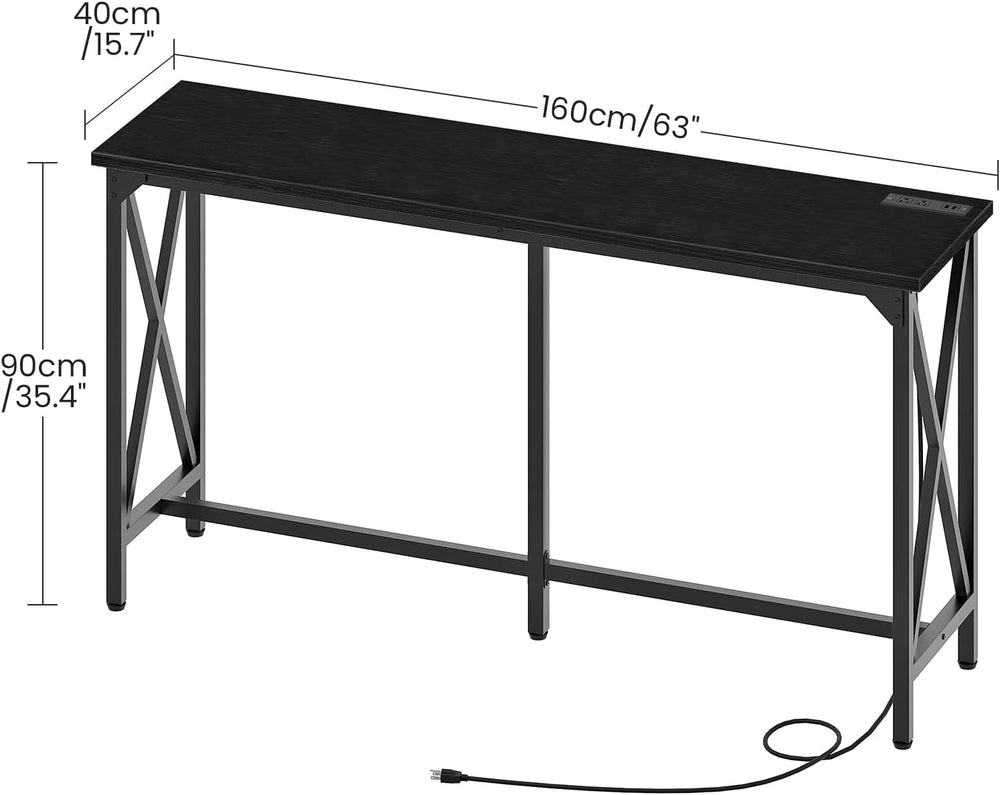 CHOEZON 63'' Bar Table, Kitchen Dining Table with Power Outlet and Fo...