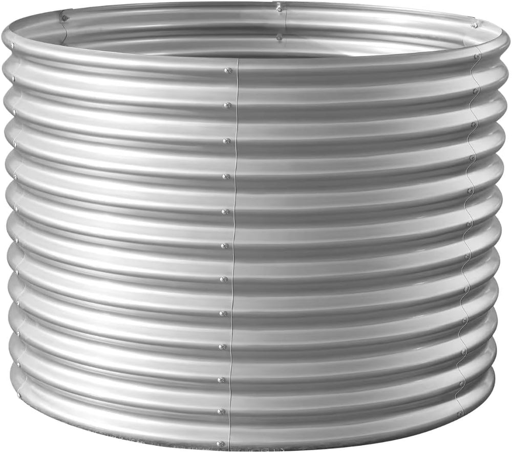 Land Guard 3×3×3ft Galvanized Raised Garden Bed Kit, Round Galvanized Planter...