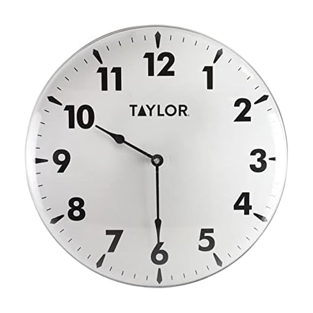 Taylor Indoor Outdoor Metal Wall Clock, Wireless Thermometer with Easy to Rea...