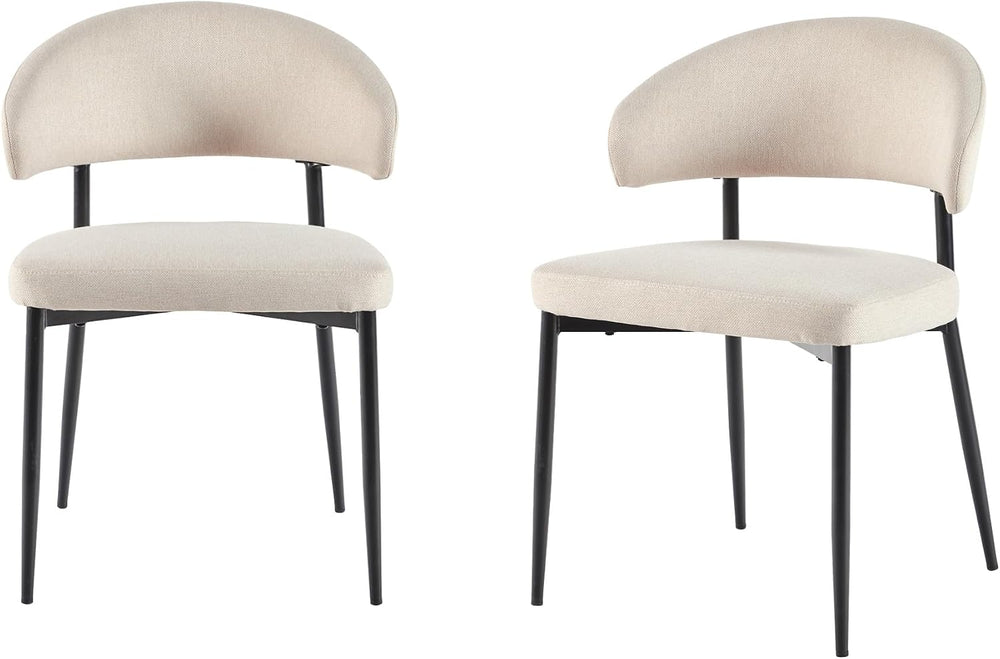 Walker Edison Modern Curved Back Upholstered Dining Chair with High-Performan...