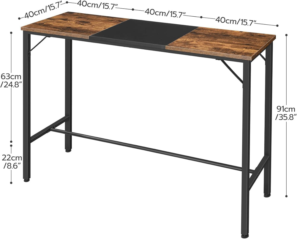 HOOBRO Bar Table, 47.1" Rectangular Pub Table, Tall Counter Height, Long...