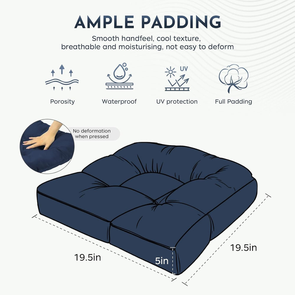 Patio Outdoor Chair Cushions Set of 2 Waterproof 19.5" x 19.5" x5&q...