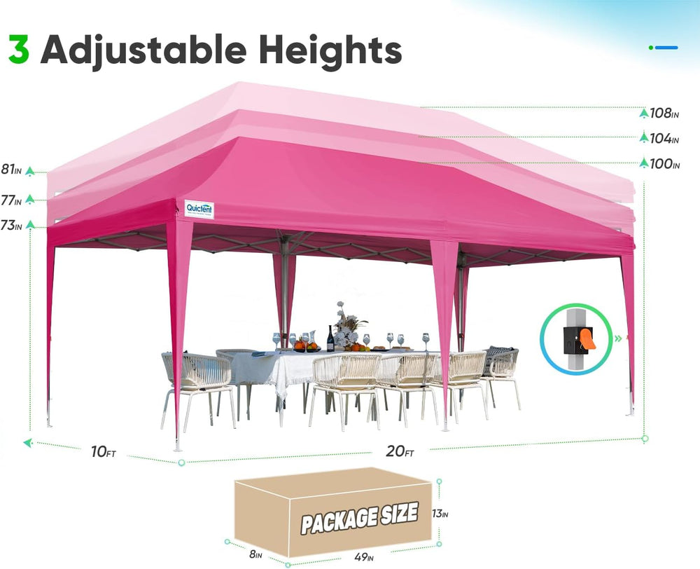 Quictent 10x20 Pop Up Canopy Tent, Event Shelter