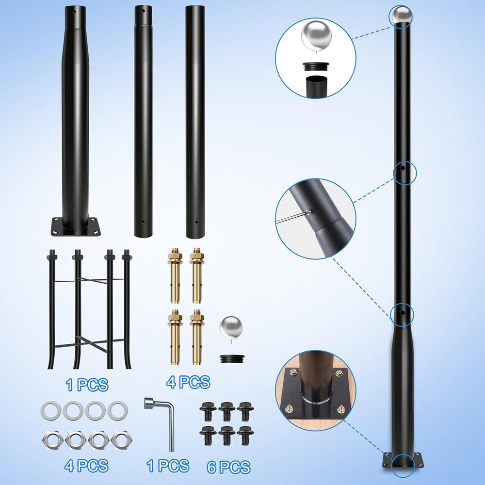 Street Light Pole 10 Ft, Outdoor Adjustable Metal Street Lamp Post for Solar ...