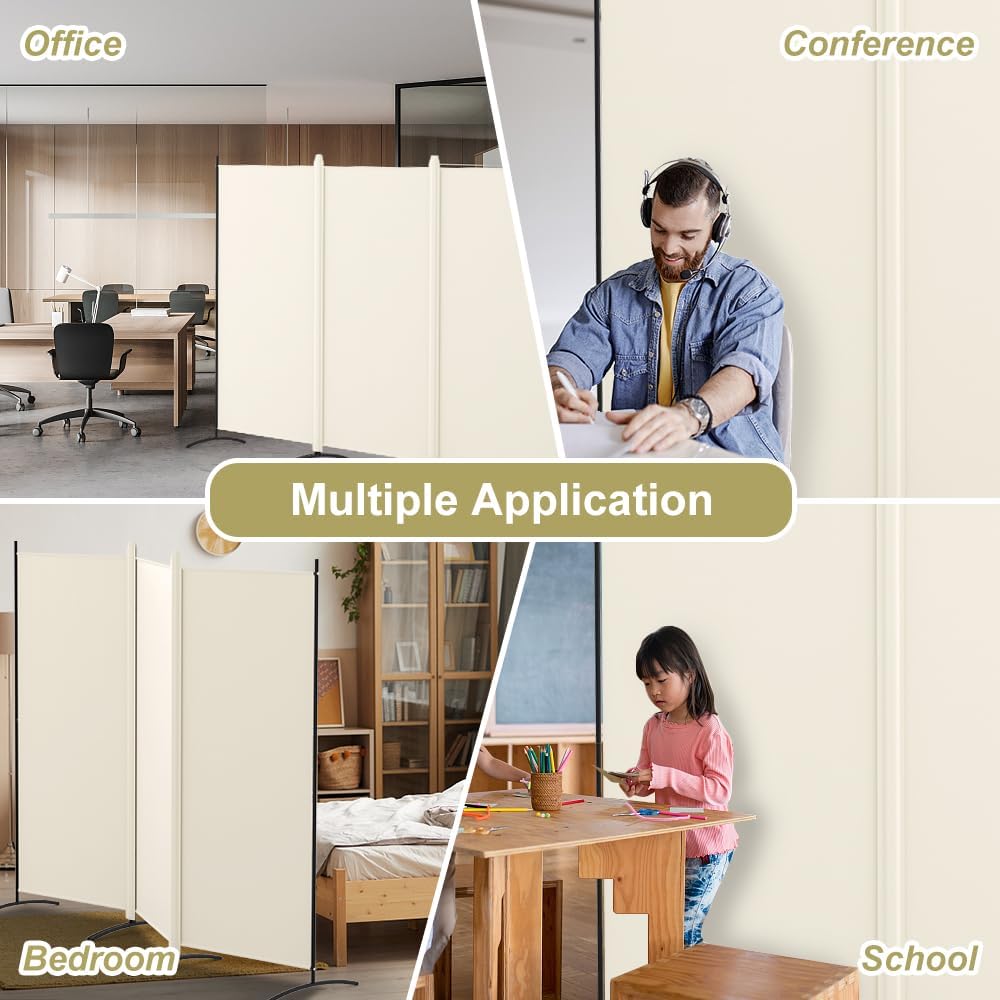 Kokorona 3 Panel Room Divider, 6FT Tall Folding Privacy Screen Wall Dividers,...
