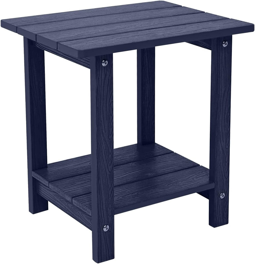 Outdoor Side Table, Weather Resistant Double Small Adirondack Side Table, Out...