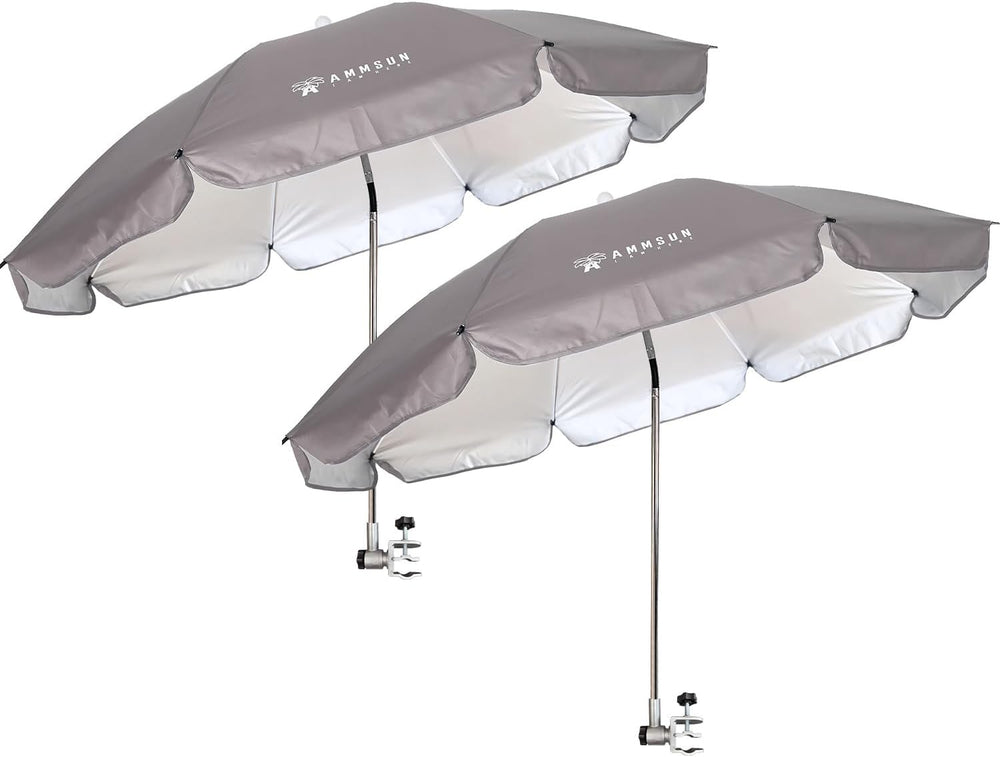 AMMSUN Chair Umbrella with Universal Clamp Adjustable 47 inches and 360° Swiv...