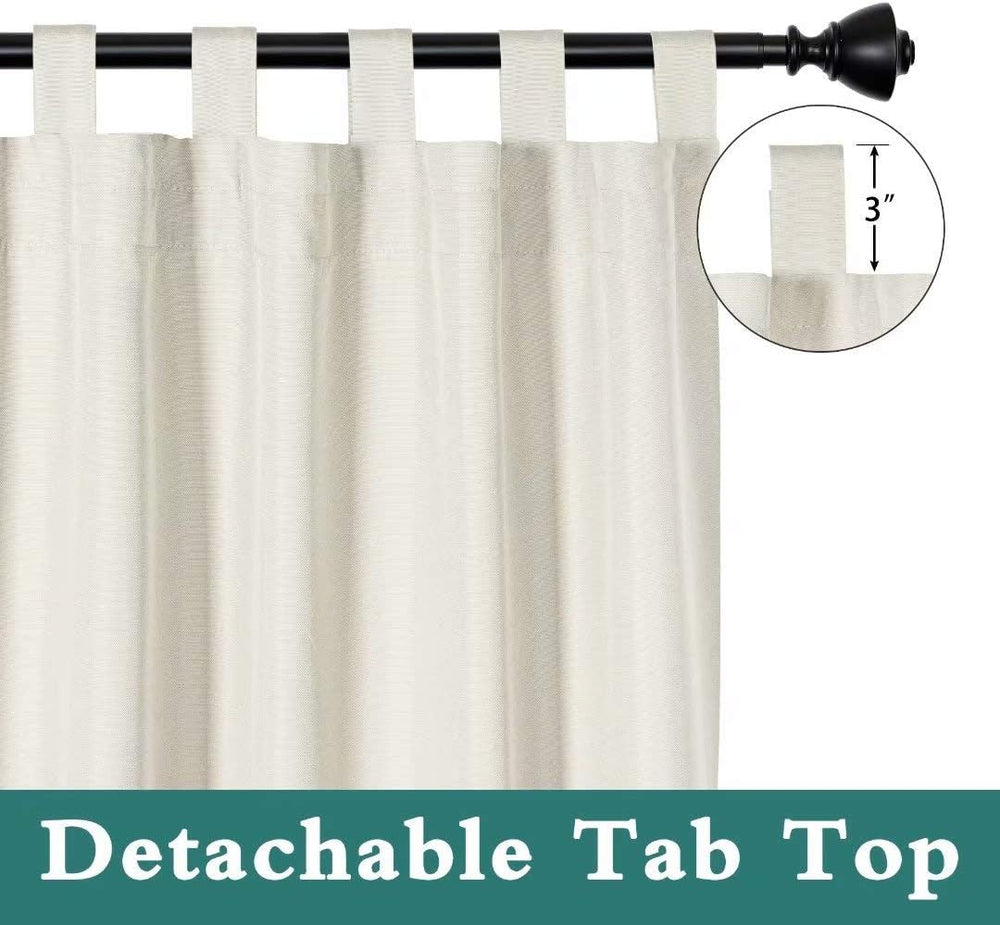 LORDTEX Indoor/Outdoor Curtains - Waterproof Tab Top Patio Curtains Sun Block...