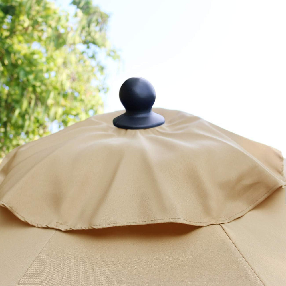 Sunnyglade 9Ft Patio Umbrella Outdoor Table Umbrella with 8 Ribs Tan
