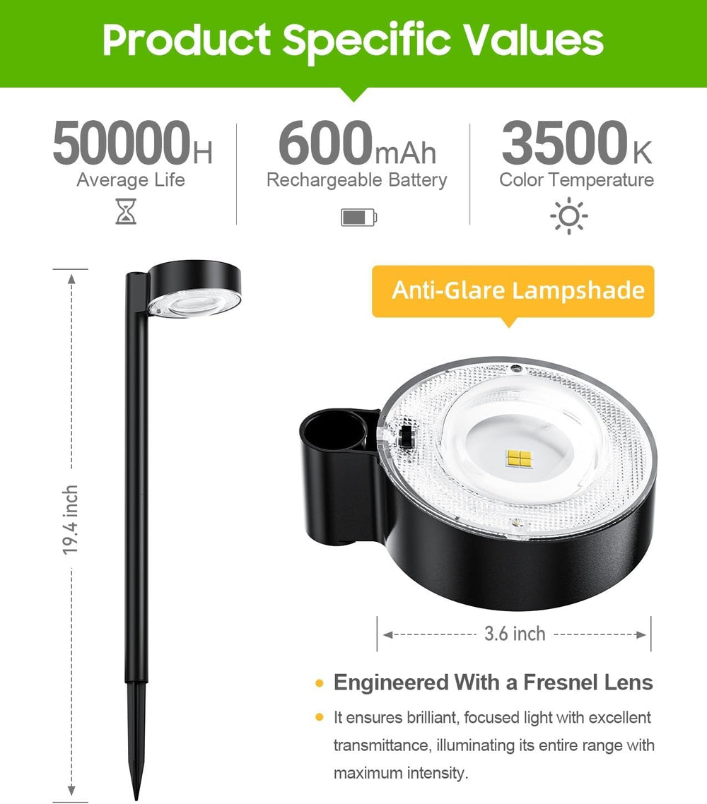 ELECLINK 12 Pack Solar Pathway Lights Outdoor, Solar Powered Landscape Path L...