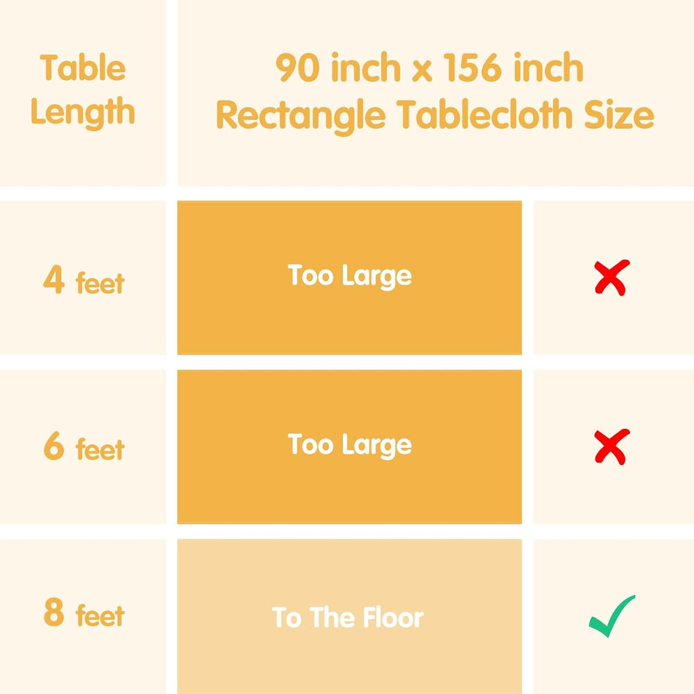 BRILLMAX 6 Pack Ivory Tablecloths 90x156 Inch for 8ft Rectangle Tables