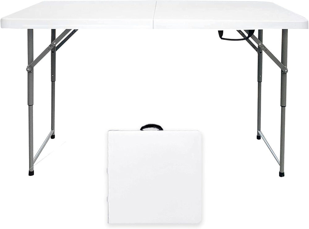 Folding Table 4/6/8 Foot, Foldable Table Adjustable Height Card Table, Indoor...
