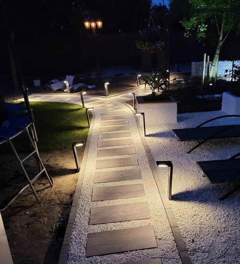 6 Pack Solar Pathway Lights, Dual Warm & Cool White Modes, Waterproof Out...