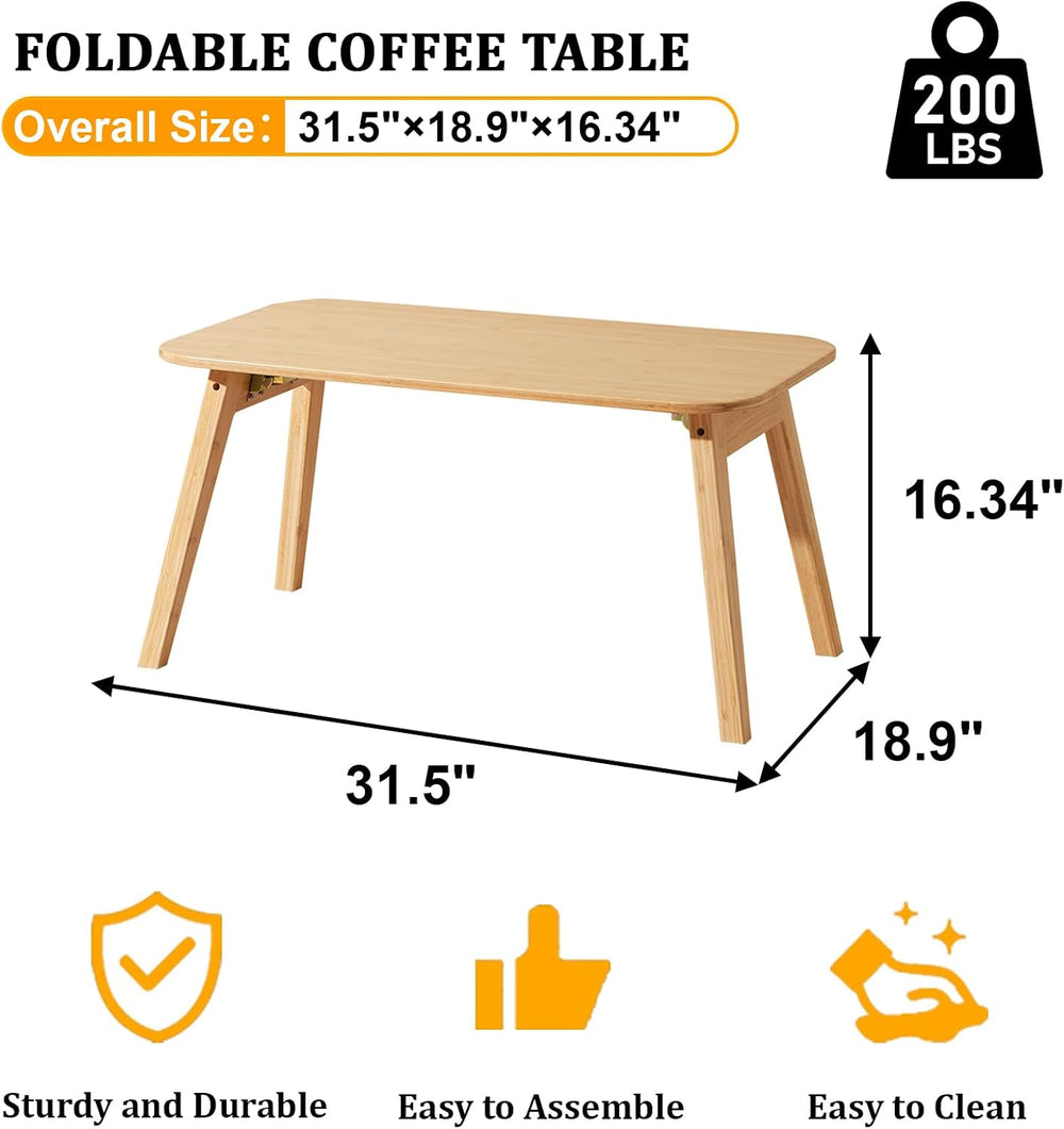 Baveke Foldable Coffee Table- Small Farmhouse Coffee Tables for Living Room, ...