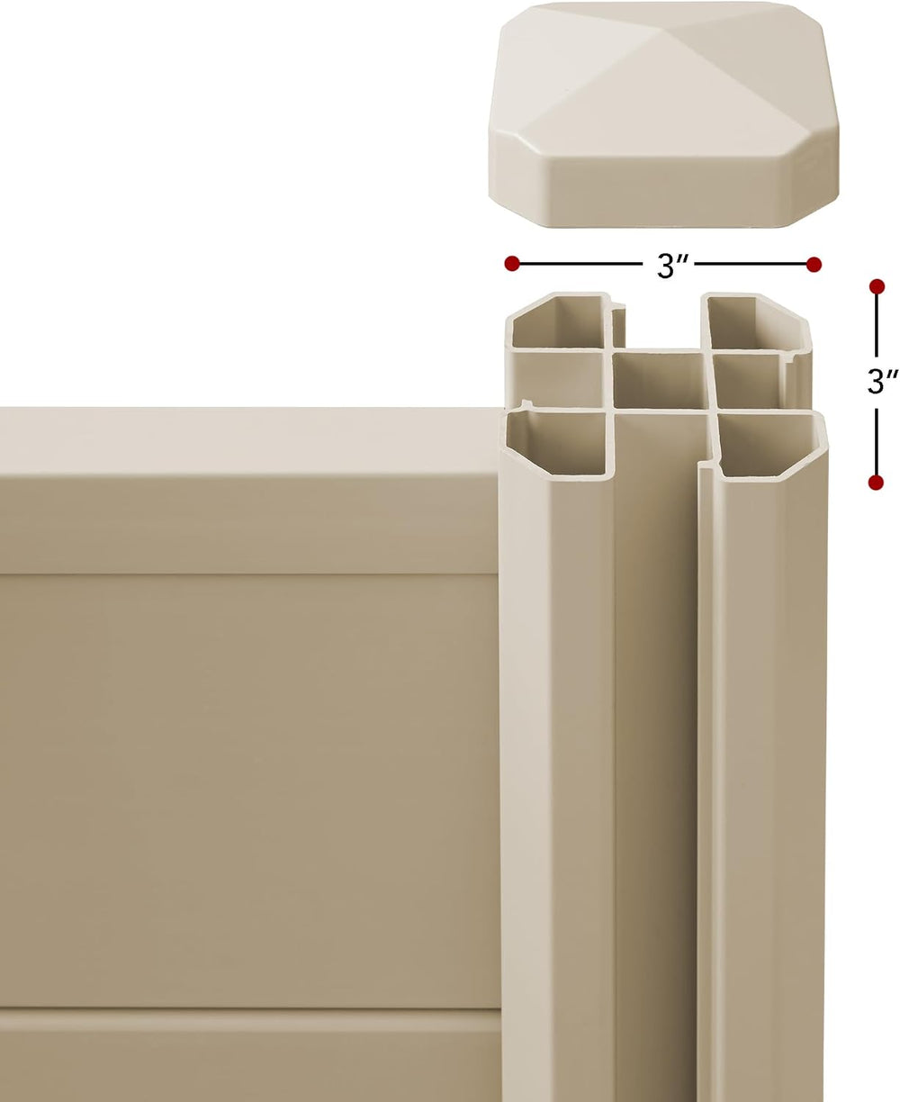 Casafield 48" x 48" Privacy Screen - Outdoor Vinyl Fence Panel Encl...