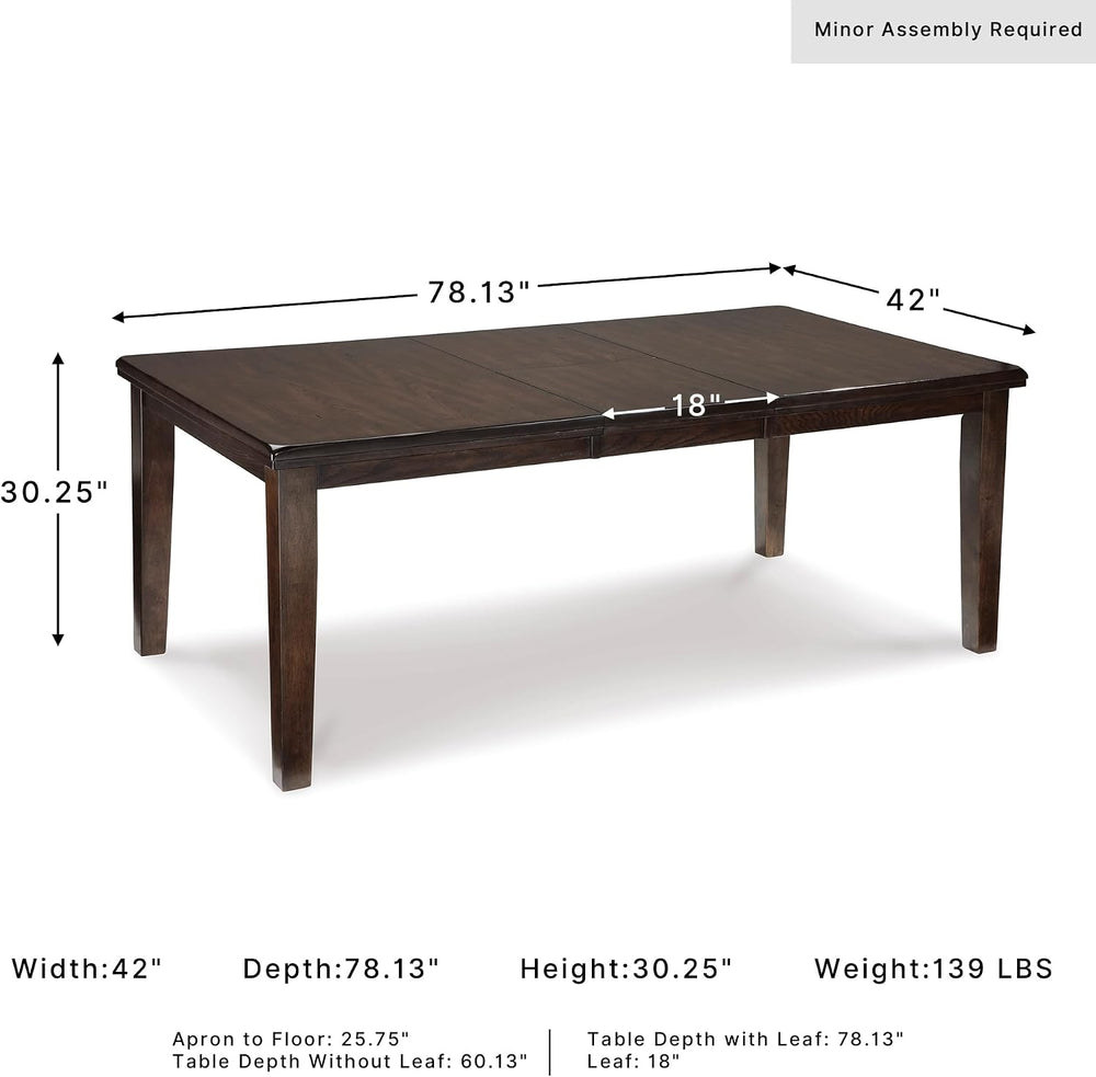 Signature Design by Ashley Haddigan Dining Extension Table, Seats 6-8