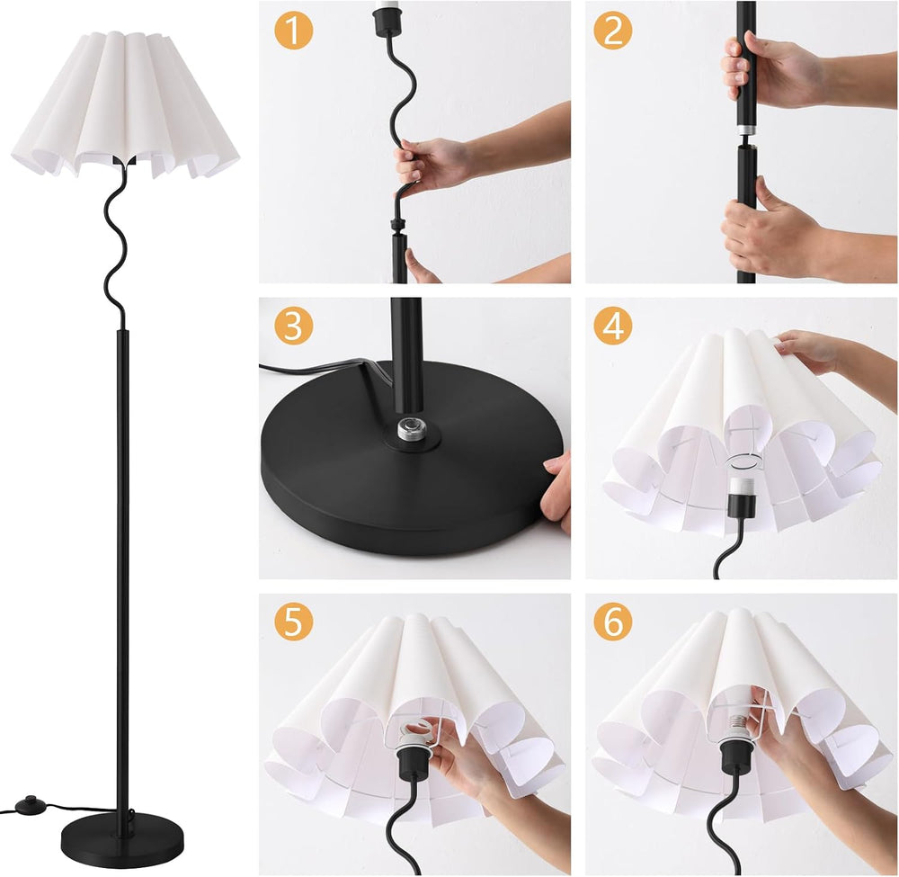 EOEYYOYB Modern Floor Lamp with 3 Color Temperatures, Foot Switch Standing La...