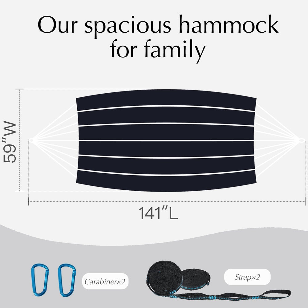 PNAEUT Family Hammock for Outside, 2 Person Tree Hammock for Stand