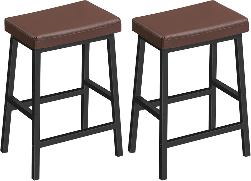 HOOBRO Bar Stools, Set of 2 Bar Chairs, Counter Height Bar Stools, 24 Inch Ba...
