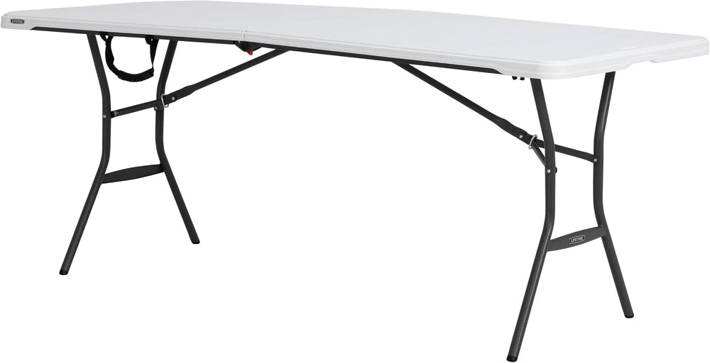 LIFETIME 6-Foot Fold in Half Table, Light Commercial, White Granite