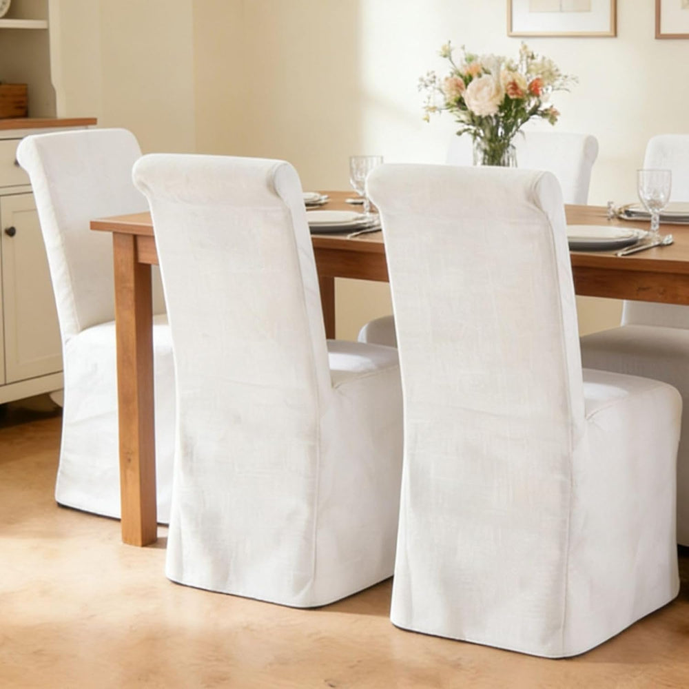 Parsons Dining Chairs Set of 6, Upholstered Slipcovered Dining Room Chairs wi...