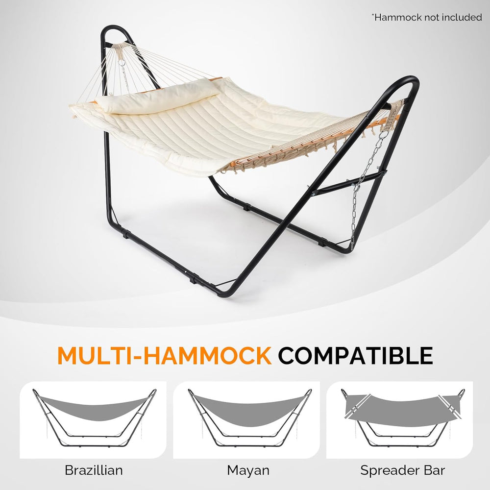 ONCLOUD Sandblasted Iron Hammock Stand only, Heavy Duty Adjustable Hammock Fr...