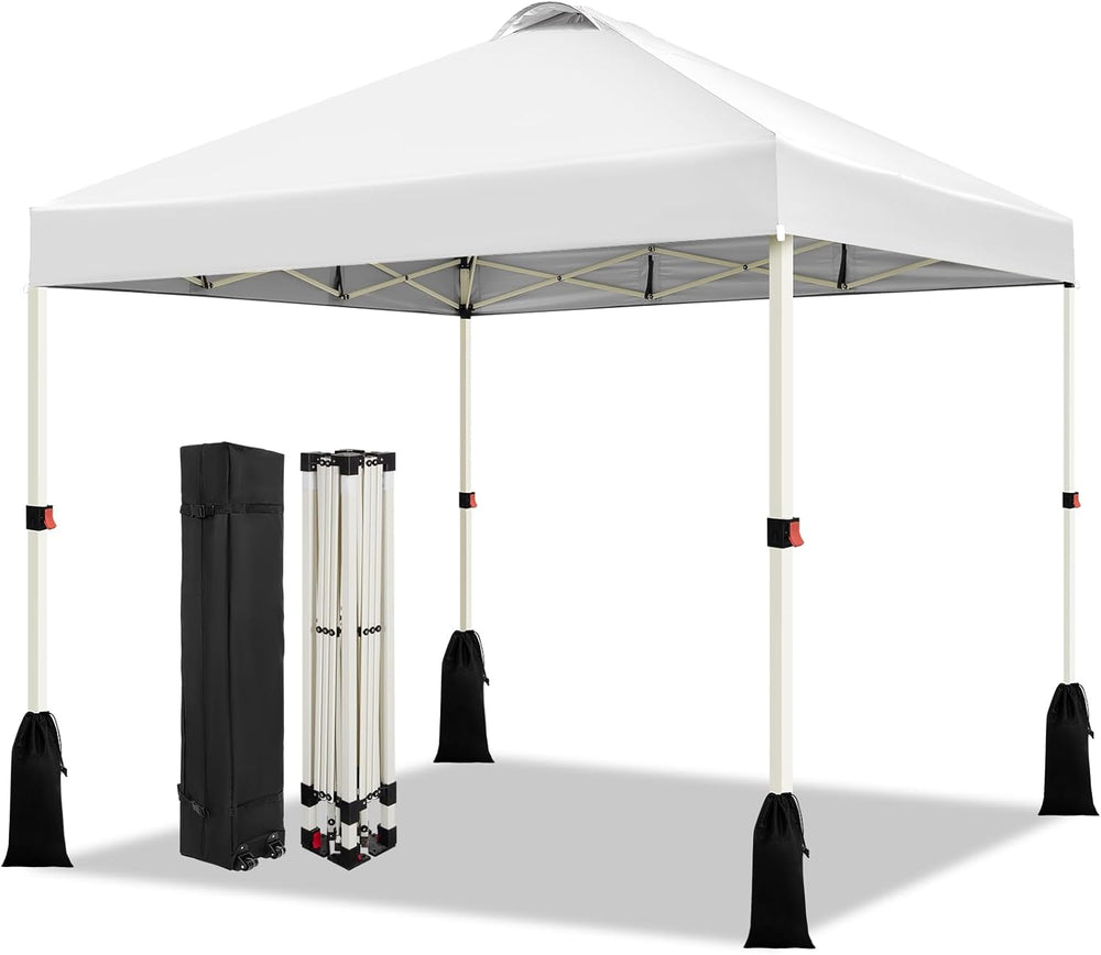 WEIZE 10x10 Pop Up Canopy Tent, 1-Button Push Setup Canopy Tent, Adjustable H...