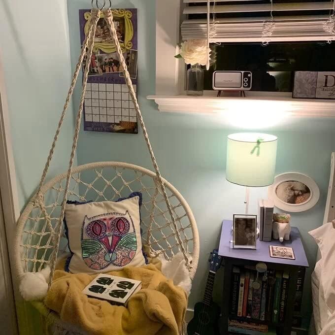 Garpans Hammock Chair Macrame Swing Bohemian Style Hammock Swing Chair with T...