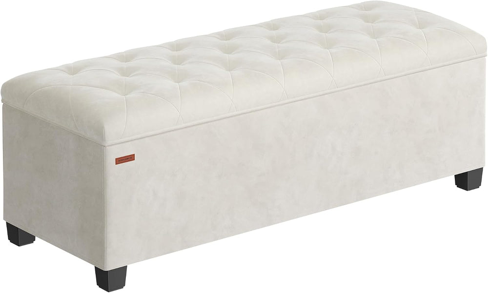 SONGMICS Storage Ottoman Bench, Foot Rest with Legs, Load up to 661.4 lb