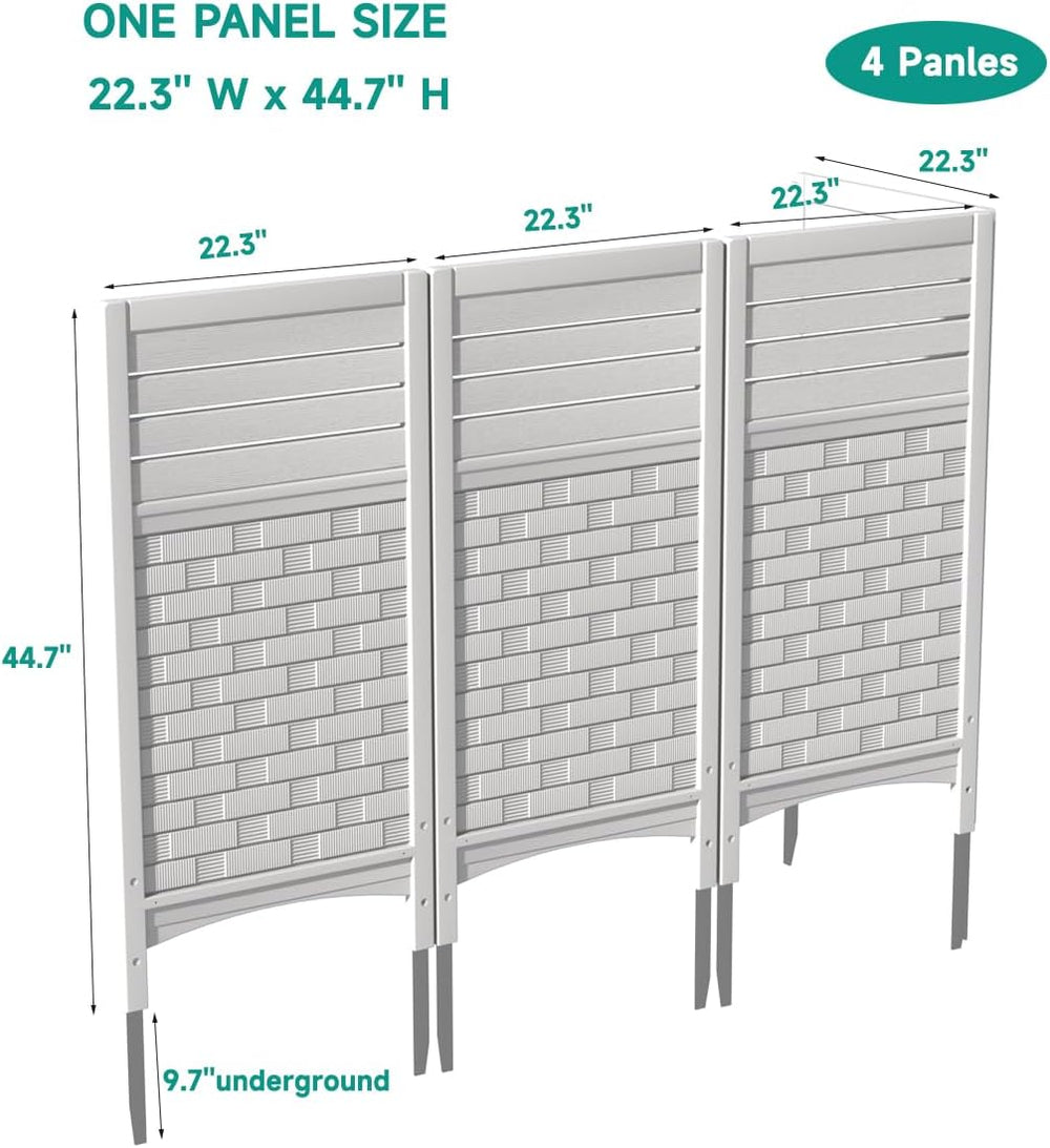 KINYING Air Conditioner Fence Privacy Screen,4 Panels Pool Equipment Trash Ca...