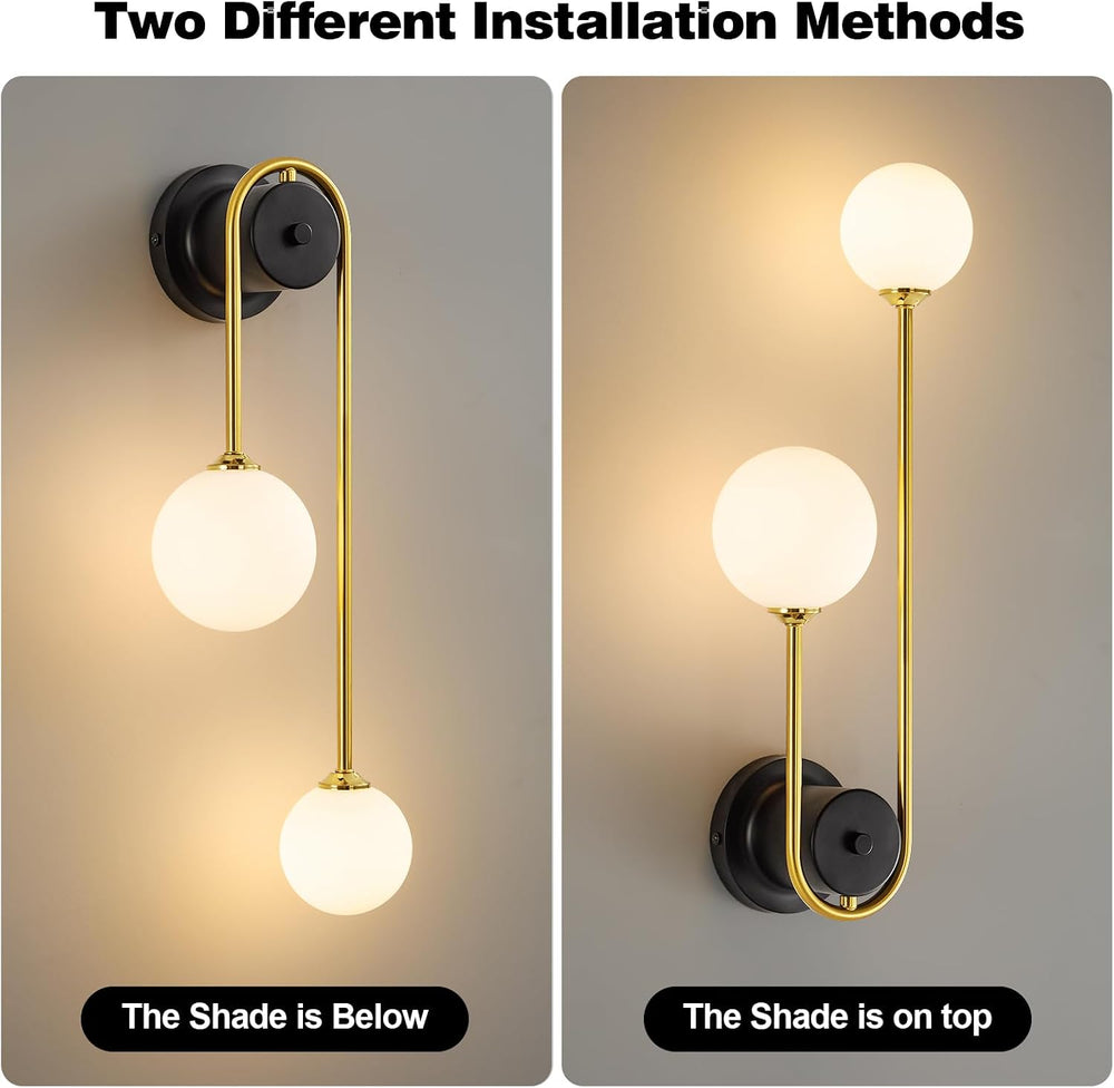 Globe Wall Sconce, Double Hanging Ball Sconce, Modern Indoor Sconces