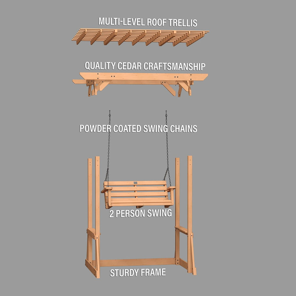 Backyard Discovery Callahan 8' x 5' Cedar Wood Outdoor Patio Pergola ...
