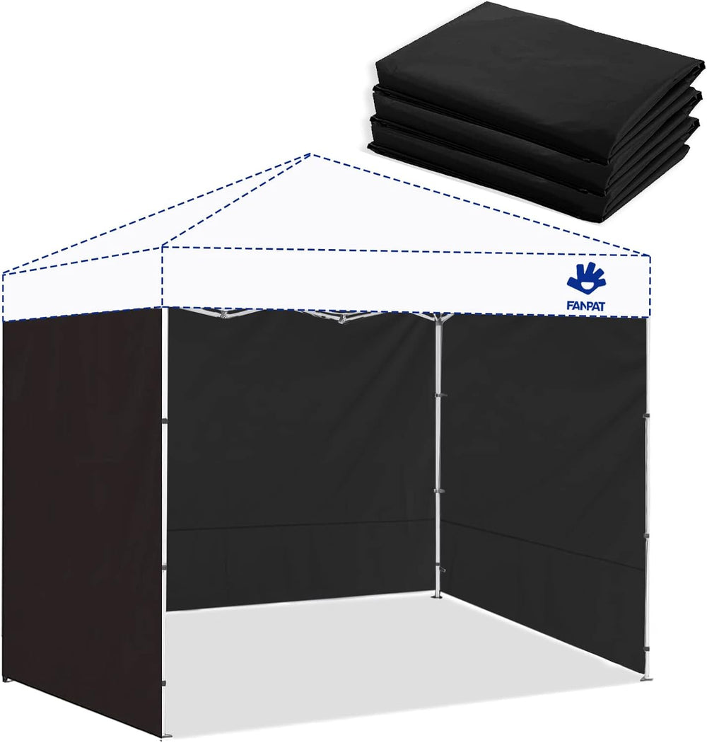 FANPAT 10x10 Canopy Sidewalls for Canopy Frame, Black (3Pcs Sidewalls Only)