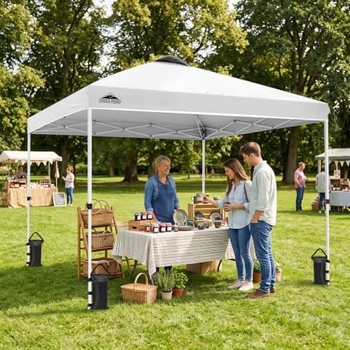 EAGLE PEAK 10x10 Pop Up Canopy Tent Easy Up Canopy Outdoor, White