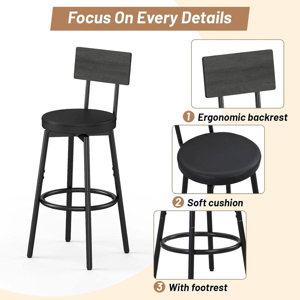 Zevemomo Dining Table Set for 4, 5-Piece Bar Table Set, Kitchen Table and Cha...