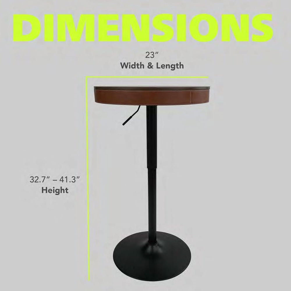 Pearington Adjustable Height Round Bar Table, Mid-Century Modern Pub Table wi...
