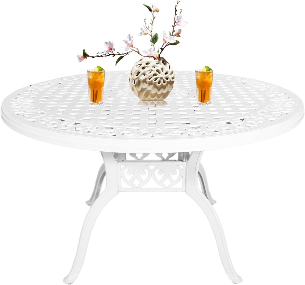 Patio Dinning Set Weather Resistant Cast Aluminum Patio Furniture Set with Um...