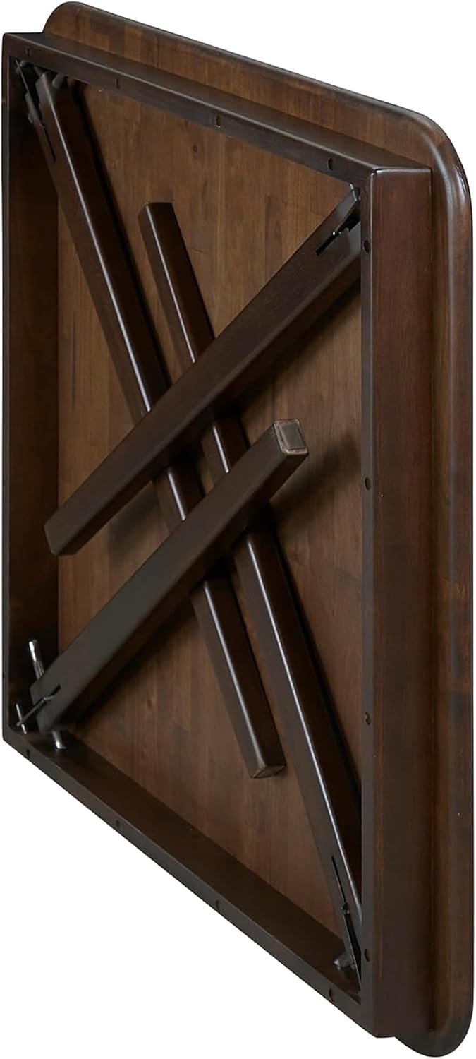 Stakmore Classic Straight Edge Square Wood Folding Table, 32x32, Espresso